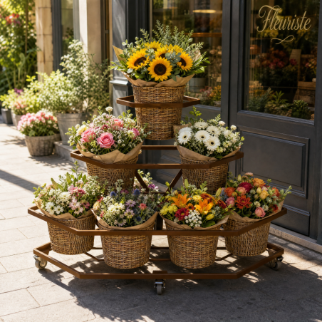 Présentoir Fleurs 3 Niveaux - Quart